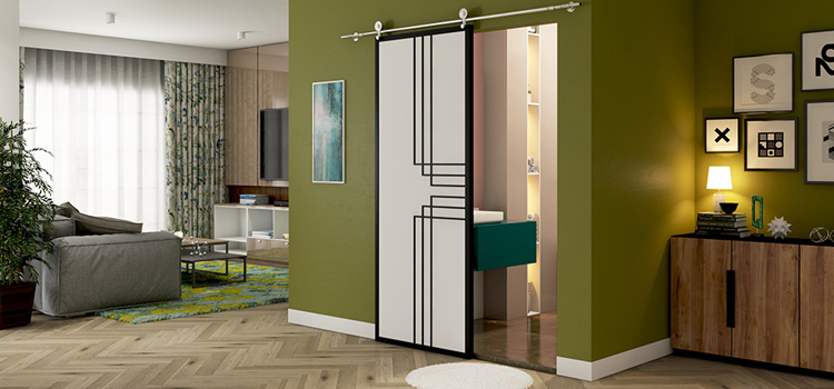 sliding bathroom door installation in Laguna Beach